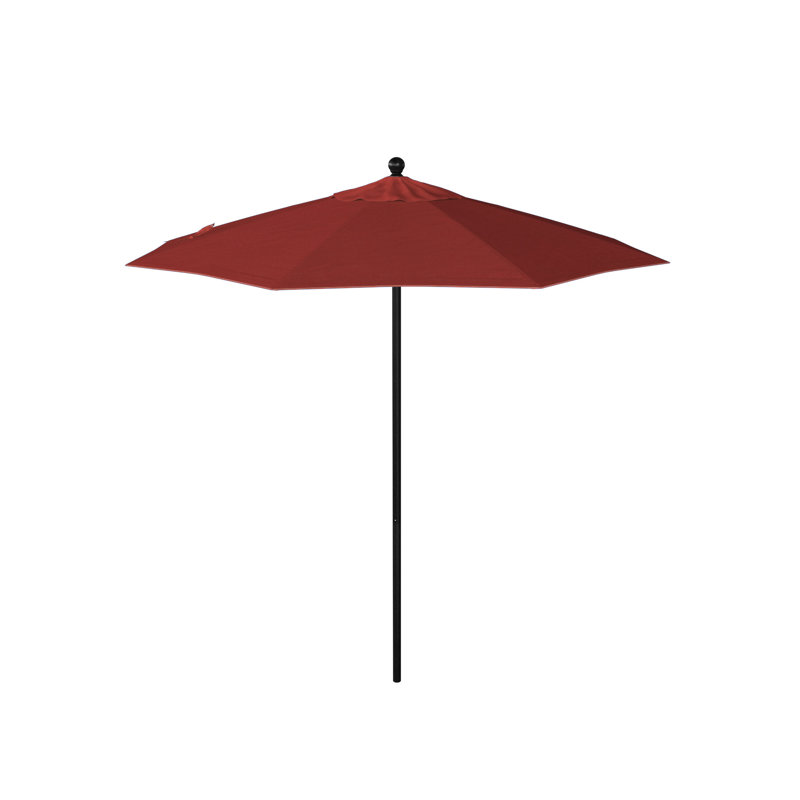 Parasol de marché 90 po Sunbrella, Toile Sunbrella® rouge Jockey, Pierre noire