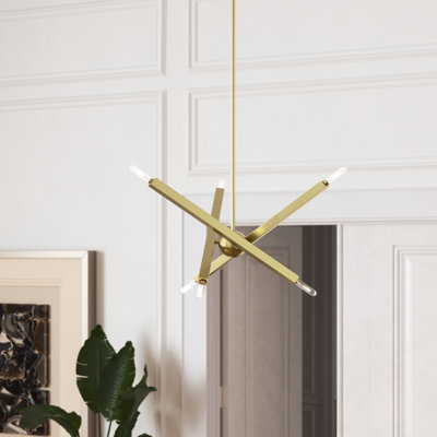 Lustre linéaire moderne Spoutnik à 6 lumières Reseda Onondaga