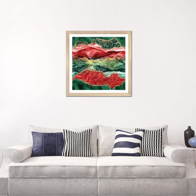 «Christmas Glitter Agate Texture IV», reproduction d'art murale - papier d'art encadré