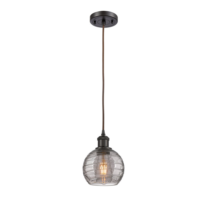 Luminaire suspendu à 1 lumière Carner, H 17,75 po x l 5,88 po x P 5,88 po, Bronze huilé