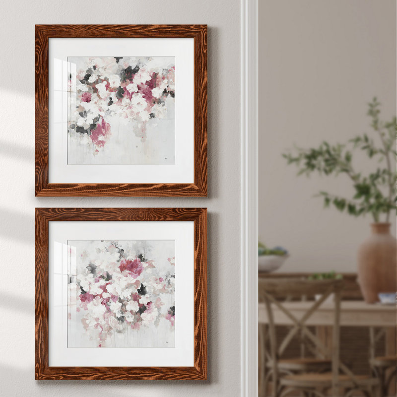 Floral Muse III - ensemble de 2 reproductions d'art sur papier, Érable encadré, H 17 po x l 34 po x P 1,5 po