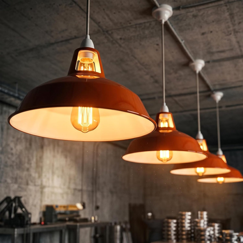 16.5cm H Metal Lamp Shade, Red