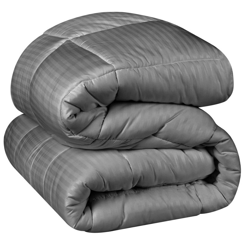 Silver Striped Down Alternative Full/Queen Comforter