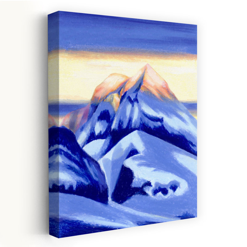 Art contemporain contemporain abstrait montagne nature, H 18 po x l 12 po