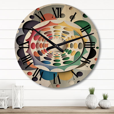 Metamorphosis Geometry of Awakening - Modern Geometric Oversized Wood Wall Clock
