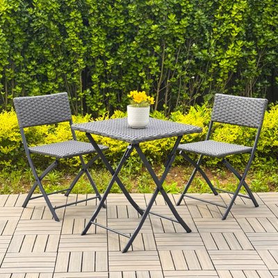 Teree 2 - Person Wicker Patio Dining Set with Square Table