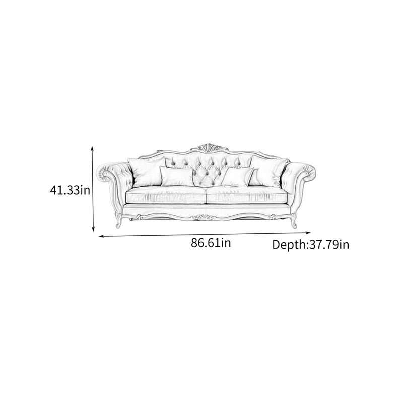 Canapé rose sculpté de style français