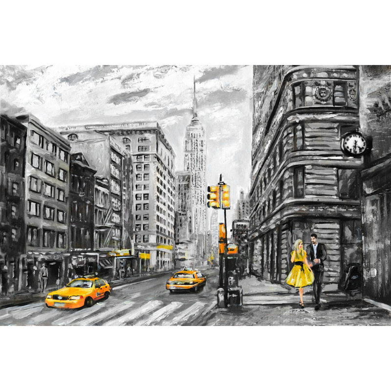 New York - Single Picture Frame Print on Canvas, 60 cm H x 90 cm W