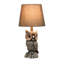 Lampe de table hibou Nocturn en polyrésine, marron, abat-jour olive, 50,5 cm (19,85 po) de hauteur-1867949620