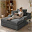 Chaise longue surdimensionnée avec porte-gobelets, 3 coussins et aucun assemblage requis-153541694