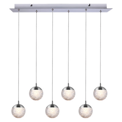 Luminaire suspendu sphère 6 lumières DEL Heatherly