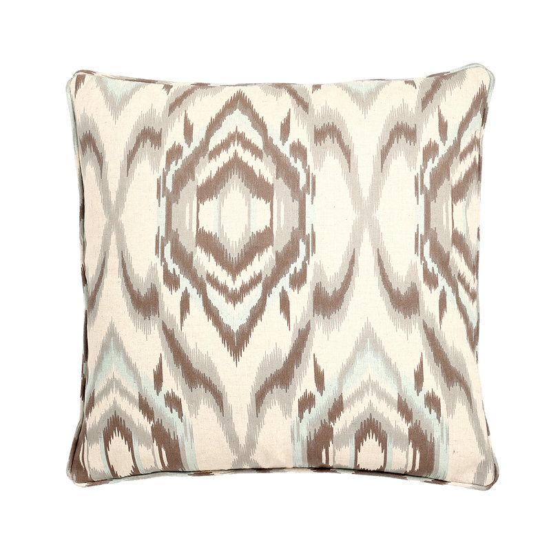 Coussin décoratif carré «Nevada Ikat Image Print», Vert pâle