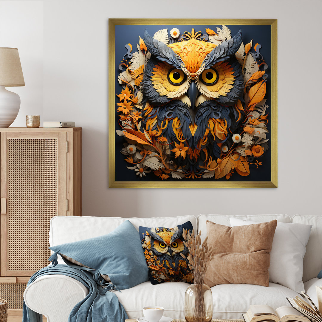 " Yellow Owl Wise Owl Papercut " Loon Peak®