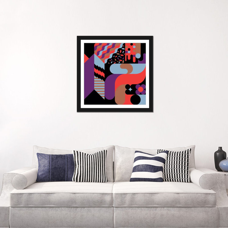 « note », impression sur toile, Papier beaux-arts encadré noir, Blanc, H 16 po x l 16 po x P 1 po
