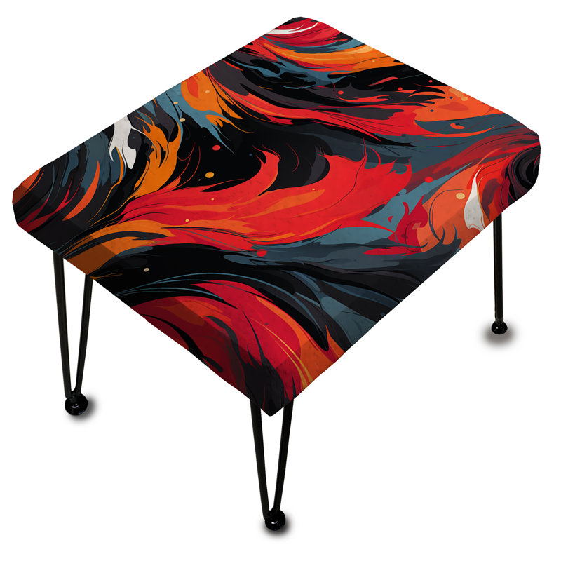 Poupart Bold Brush Frenzy - Abstract Rectangle Ottoman