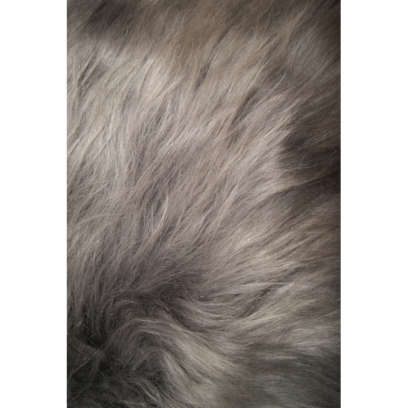 Icelandic Sheepskin Chair Pad | 1-Piece | Grey brisa | 17"x17", Black/Brown