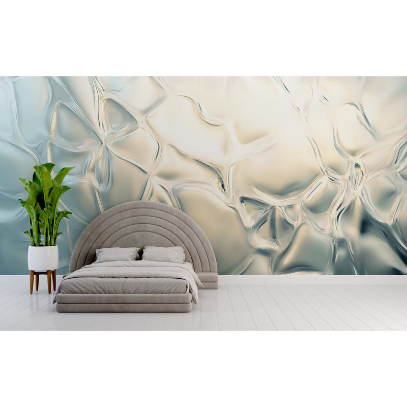 Murale abstraite effet verre de glace, papier peint texturé moderne pour chambre à coucher 3D, L 75 po x l 50 po