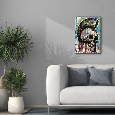 Red Barrel Studio® 'Punk Skull' by Dean Russo Studios, Canvas Wall Art