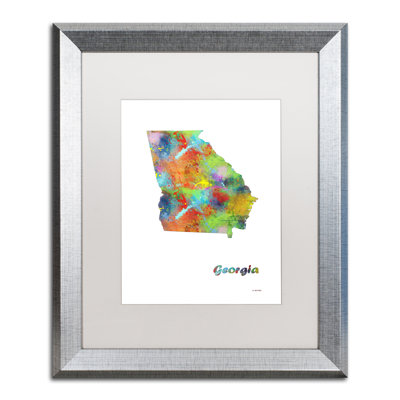 « georgia state map-1 », impression encadrée à l’image