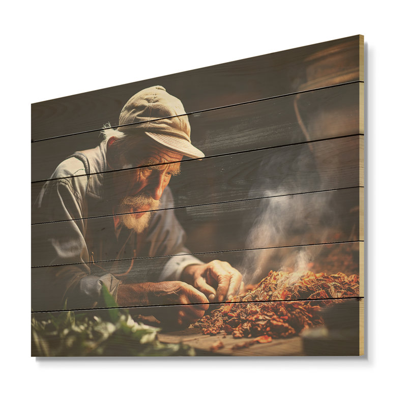 Cuba cigare artisanat Expression - art mural en bois paysage cubique sur bois de pin naturel, H 10 po x l 20 po