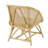Cole And Grey Rattan Woven Squared Living Room Accent Chair With White Fabric Cushion