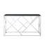 Console moderne en verre, canapé de 55 po avec structure en métal robuste et plateau en verre trempé, pour salon, chambre à coucher, entrée