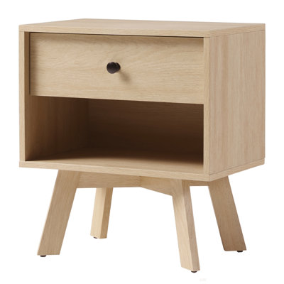Mid-Century Modern Minimalist 1-Drawer Nightstand