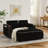 55.51 inch versatile foldable sofa bed in 3 lengths, modern sofa sofa sofa velvet pull-out bed, adjustable back and with USB port and ashtray and swivel phone stand-1679658462
