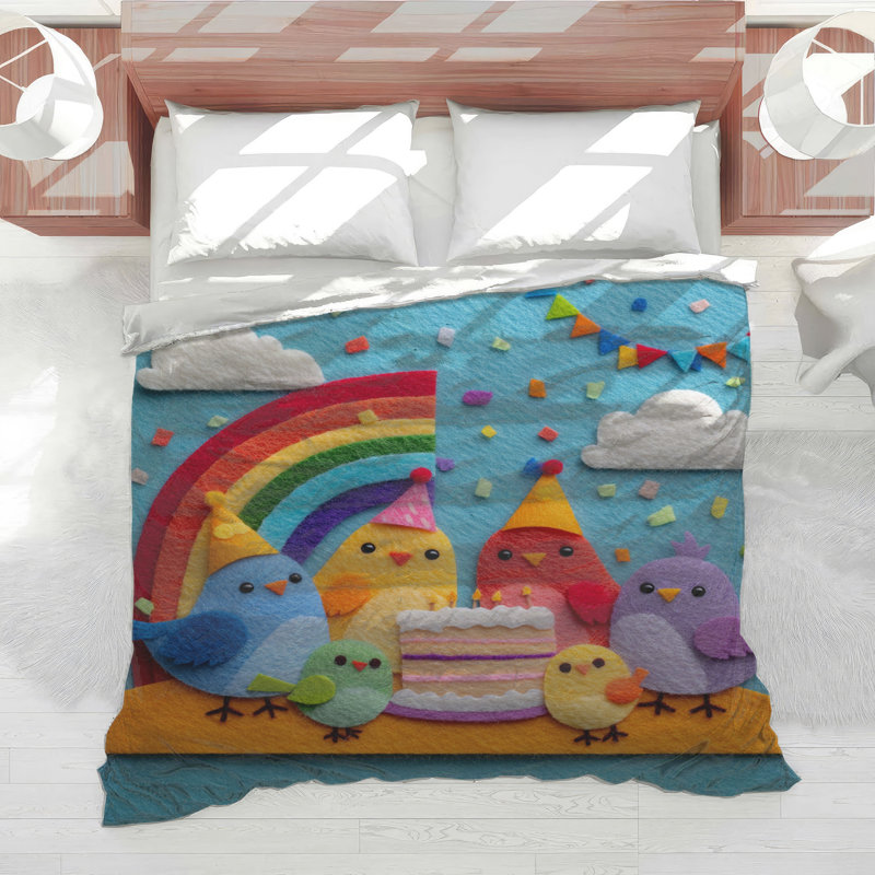Colorful Birds Party Comforter, Twin