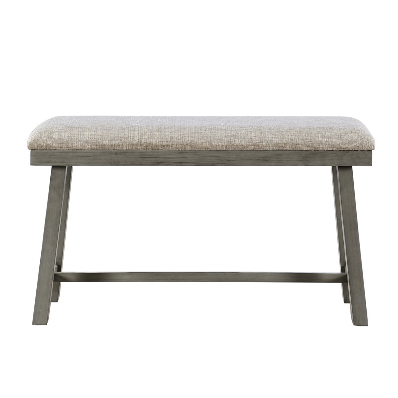Banc à hauteur de comptoir Anab, polyester rembourré de mousse, bois gris