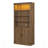83"Tall Walnut Modern Farmhouse Bookshelf with LED Light & Adjustable Shelves