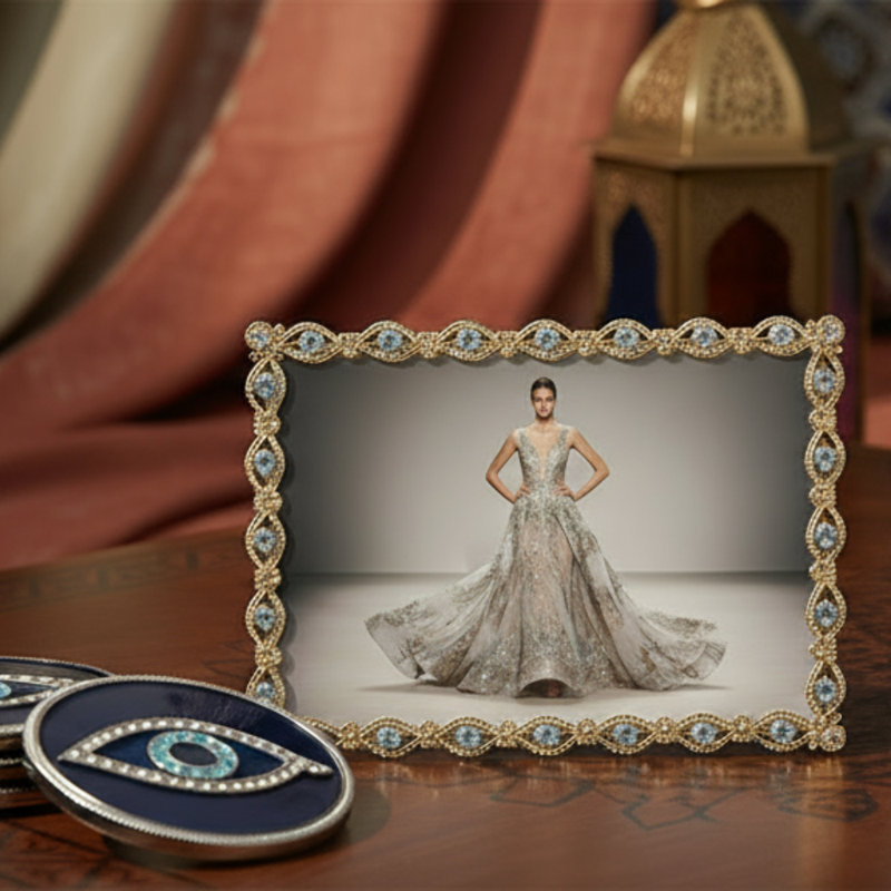 Evil Eye Metal Picture Frame, Gold