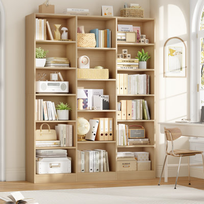 Grande bibliothèque en bois à 6 niveaux H 74 po x l 59 po Wakil