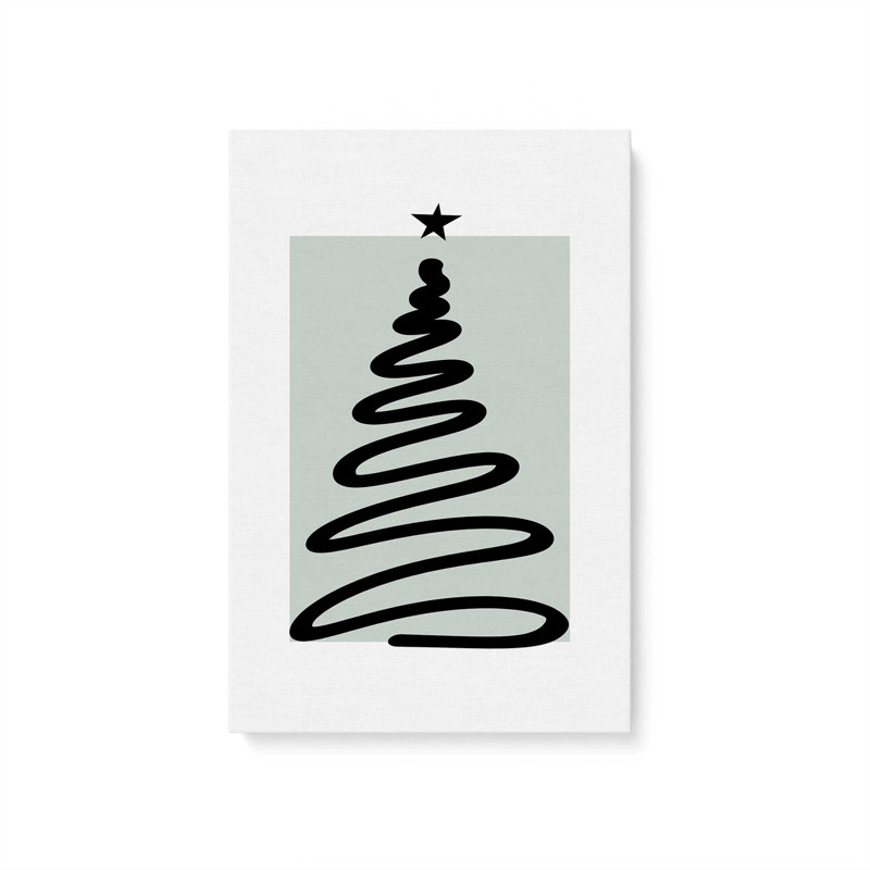 Arbre de Noël minimal, Toile tendue, Ne s’applique pas, H 18 po x l 12 po