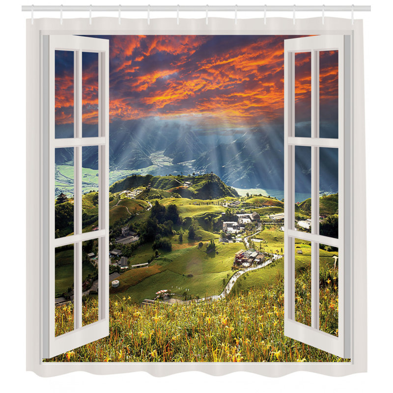 Shower Curtain with Hooks Included, 84" H x 69" W