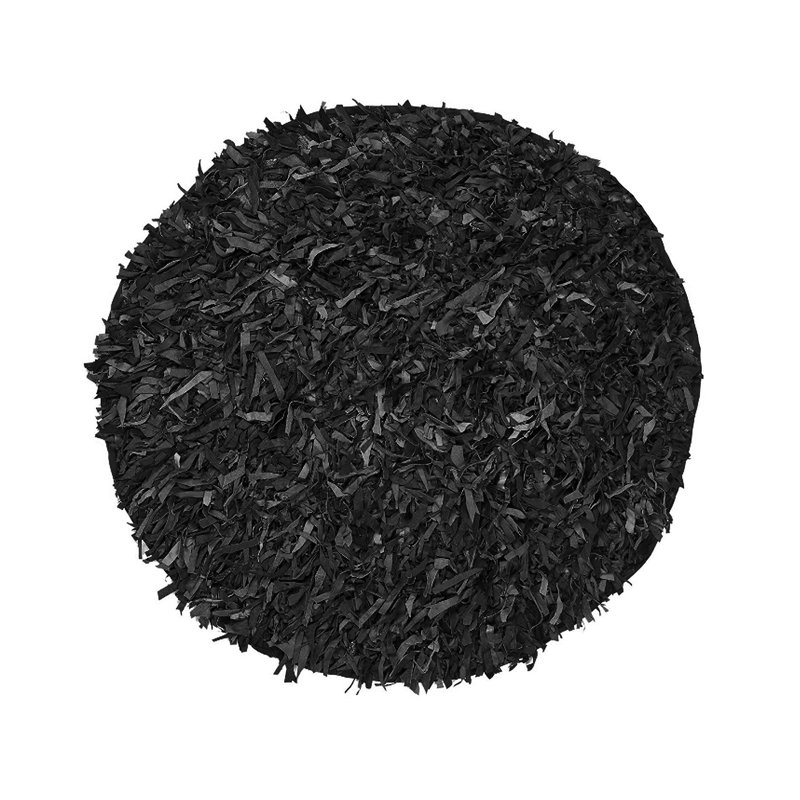 Tapis en cuir 95% cuir / 5% coton Shaggy Collection, Rond 4 pi 9 po