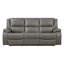 Canapé inclinable 3 places en cuir gris