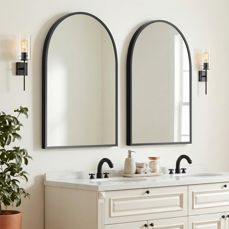 Metal Arch Mirror, Black
