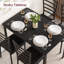 Ensemble de table de salle à manger 5 pièces Modern pour 4 personnes - Mobilier de cuisine et de salle à manger rectangulaire peu encombrant - Plateau de table en panneau de fibres à densité moyenne durable - 4 chaises rembourrées en polyuréthane - Idéal pour les petits espaces - Couleur: noir-852644583