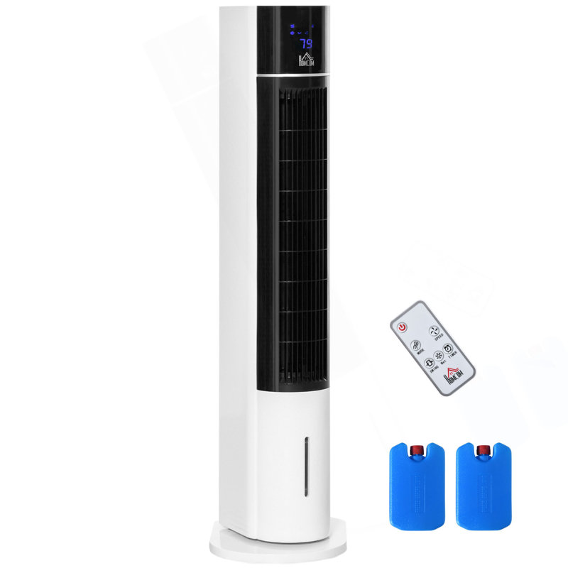 Refroidisseur d'air à évaporation oscillant de 42 po pour bureau à domicile avec minuterie, humidificateur à ventilateur de glace 3 en 1 avec 3 modes, 3 vitesses, affichage à DEL et télécommande