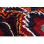Tapis décoratif en laine noué à la main de conception unique 3 pi 3 po x 5 pi 11 po bringé bleu marine foncé/rouge