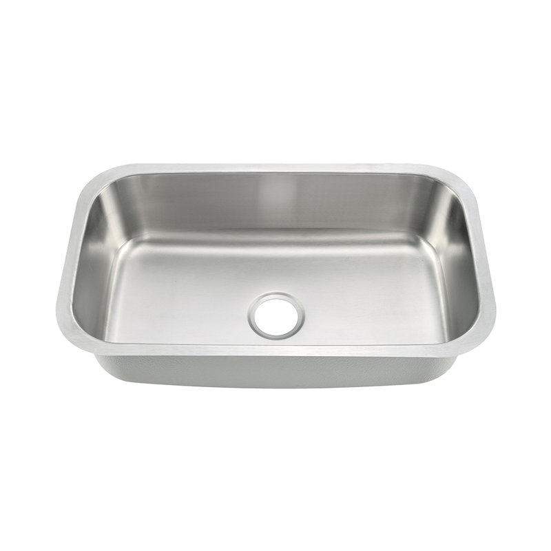 Évier de cuisine encastrable en acier inoxydable, H 9 po x l 30 po x P 18 po, Bol simple