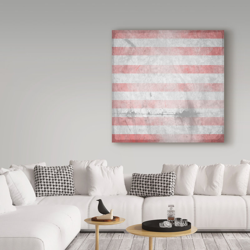 « american nés rayures », reproduction d’impression sur toile tendue, H 14 po x l 14 po x P 2 po