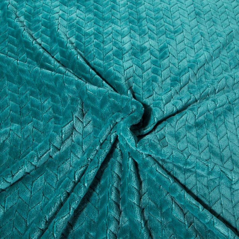 Aaima Canora Grey Blanket, Teal, W160 x L70cm