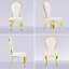 Ensemble de 6 chaises de salle à manger blanches et dorées avec dossier en forme d'arachide et pieds dorés