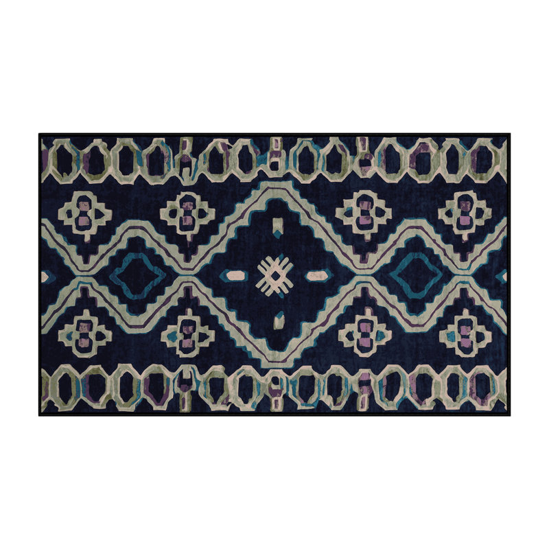 Machine Washable Gray Area Rug, Rectangle 6' x 9'