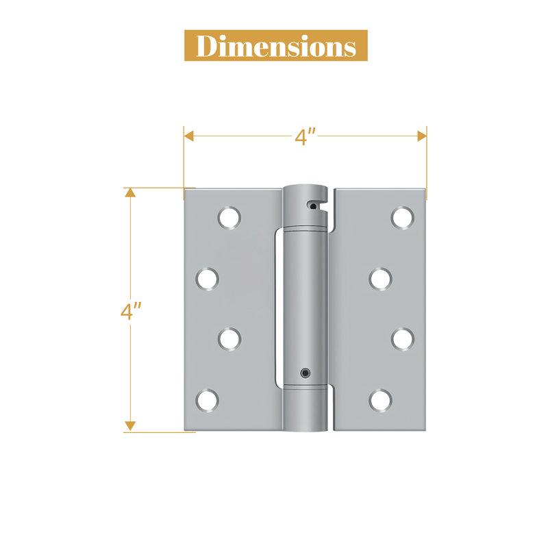64'' x 64'' Steel Surface Mount Hinge, Brushed Chrome