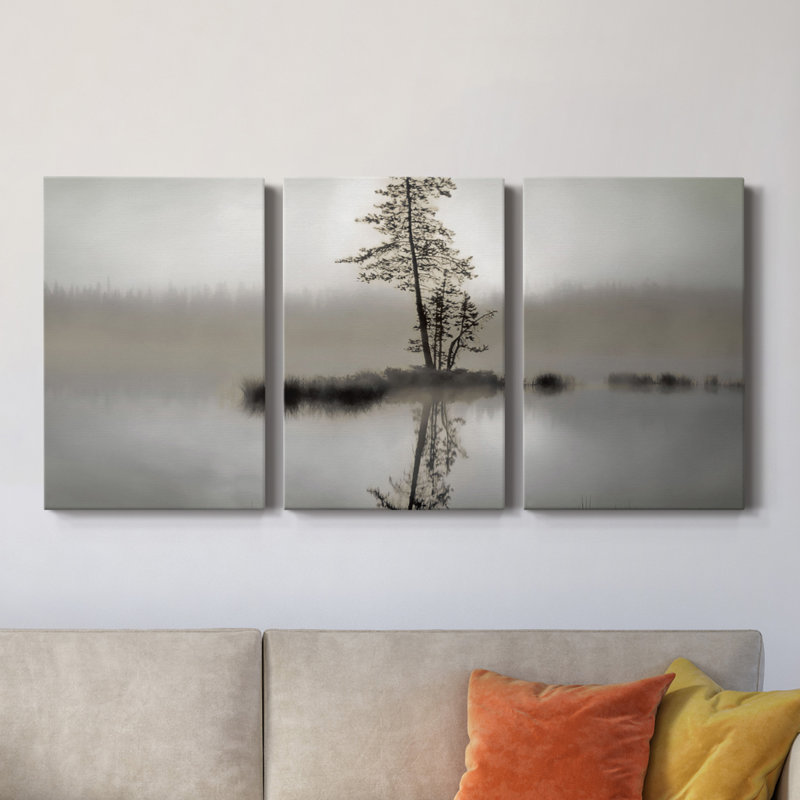 Sunrise Reflection - toile tendue avec châssis de qualité supérieure - prête à être accrochée, H 60 po x l 120 po x P 1 po