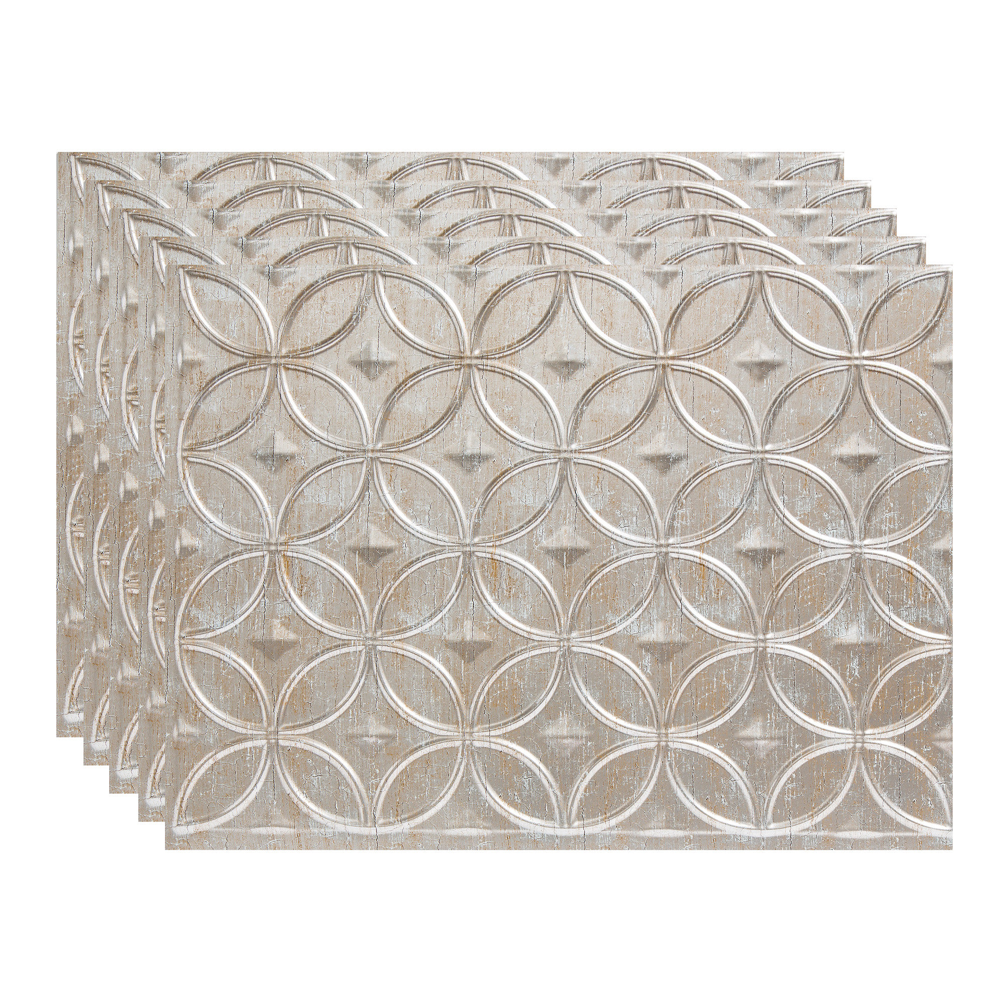 Lot De 5 Panneaux Dosseret Aluminium Brossé Fasade - Facile à Installer - Neuf