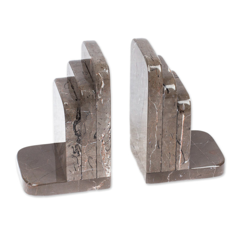 Handmade Illustrious Shadows Marble Bookends (Pair)